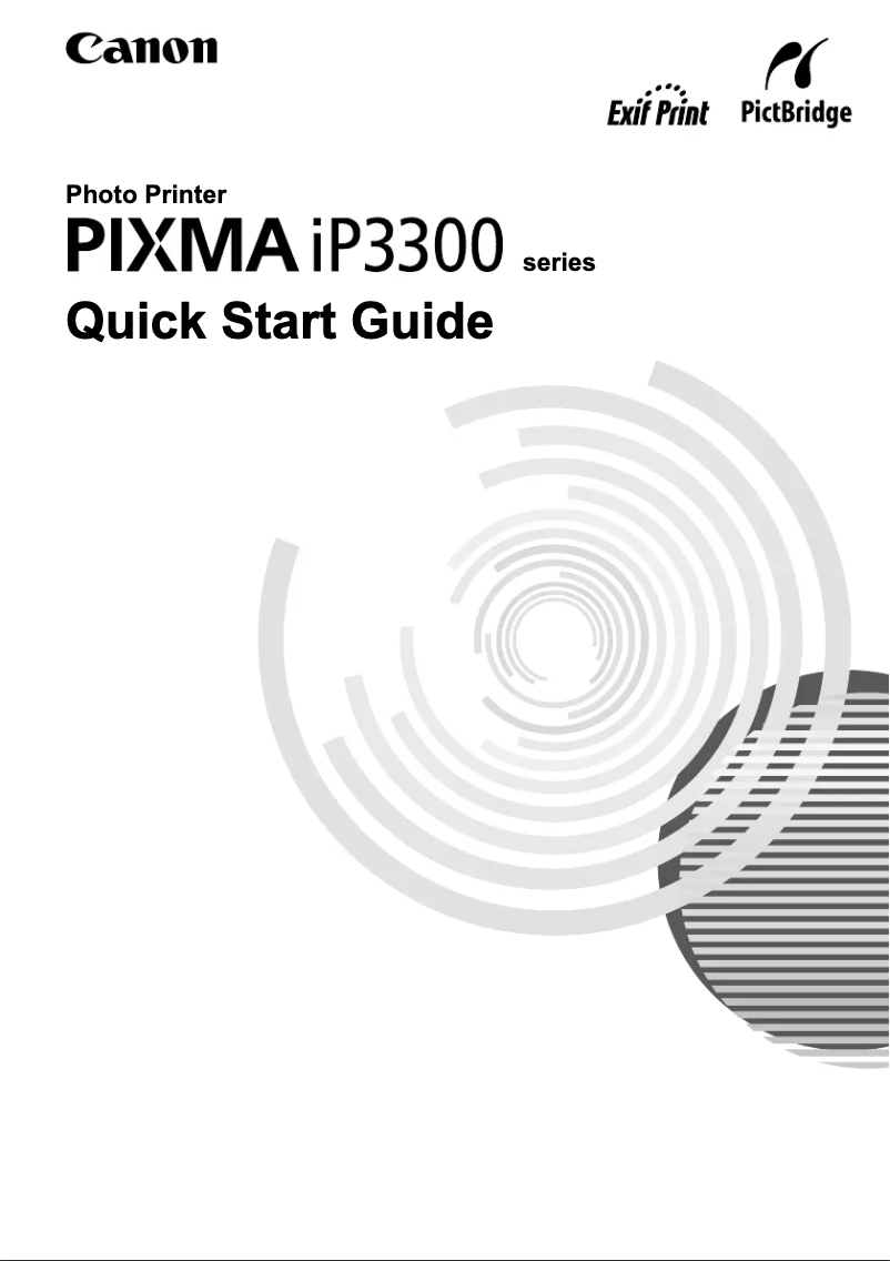 Page 1 of the manual Quick Start Guide Canon Pixma iP3300