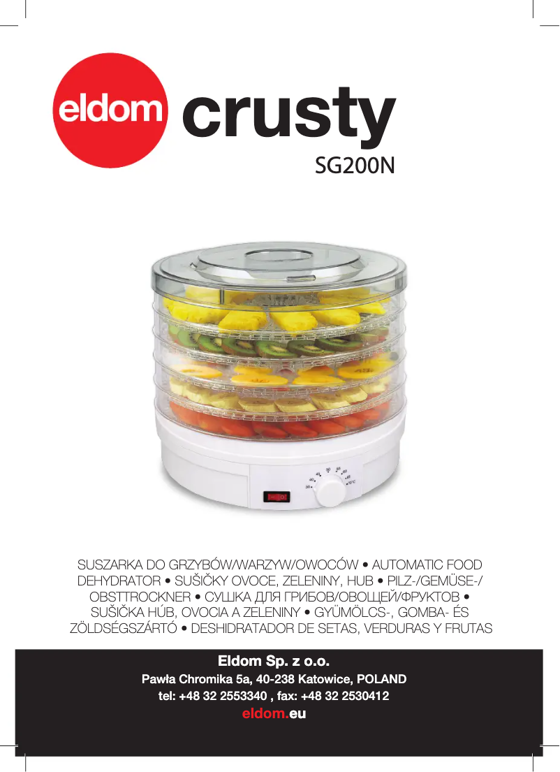 First page image of the manual for CRUSTY SG200N