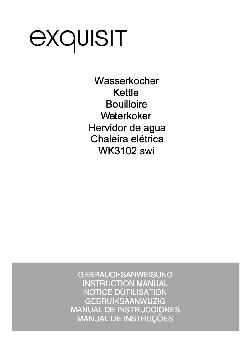 Page 1 of the manual User Manual Exquisit WK 3102 swi