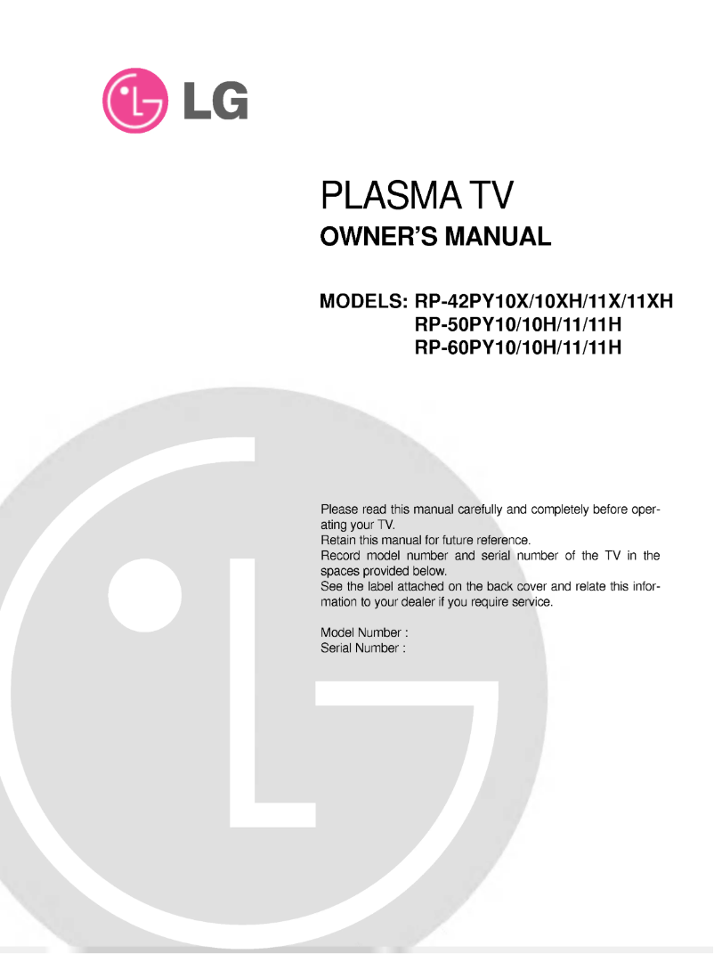 First page image of the manual for RP-50PY10