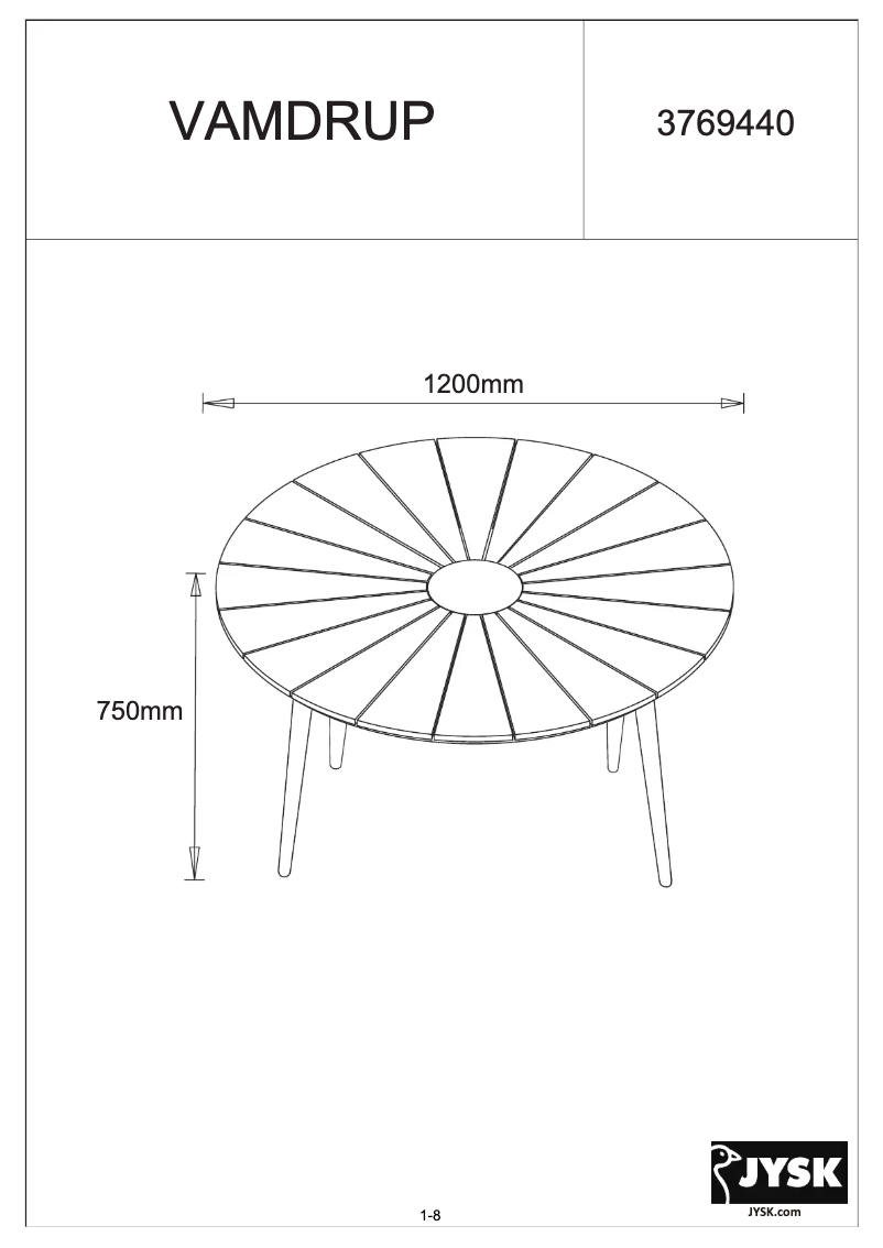Page 1 of the manual User Manual JYSK Vamdrup (120x74)