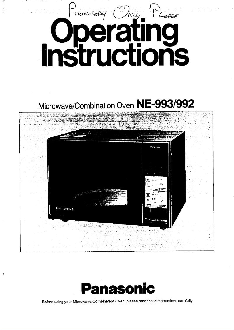 First page image of the manual for NE-993