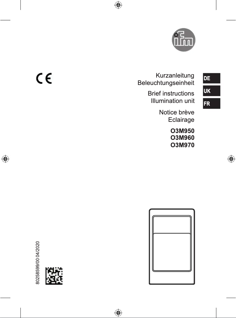 Page 1 of the manual User Manual IFM O3M950