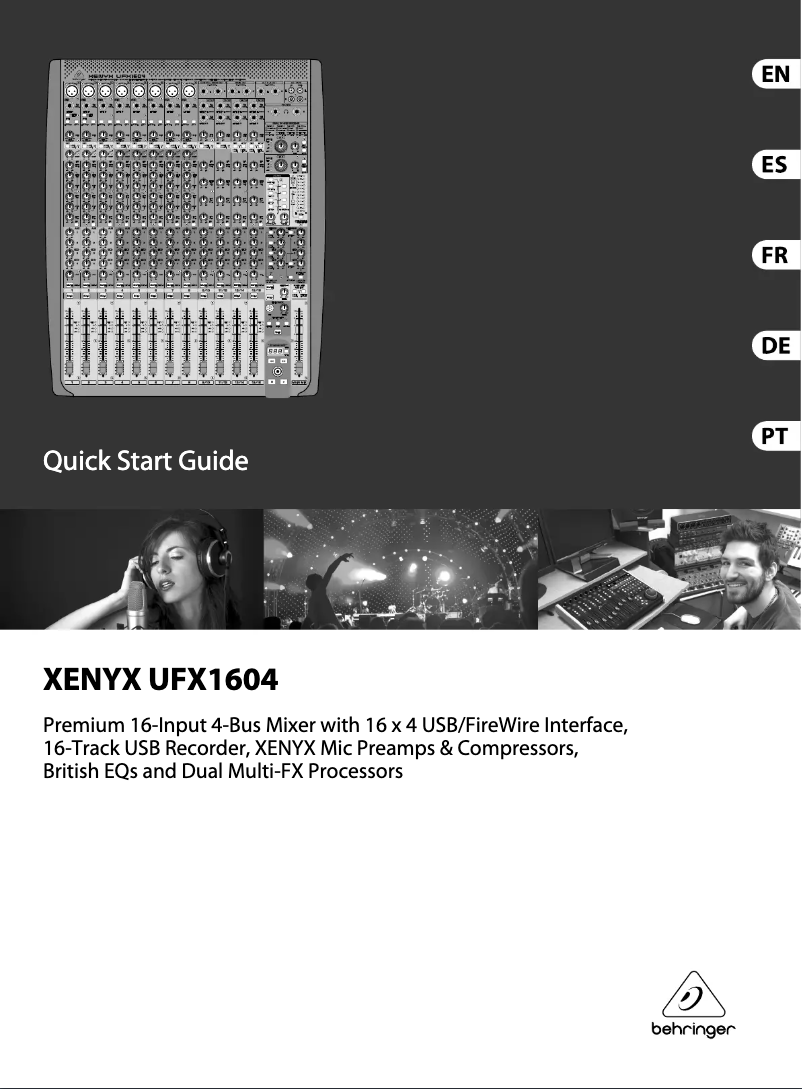 Page 1 de la notice Manuel utilisateur Behringer Xenyx UFX1604