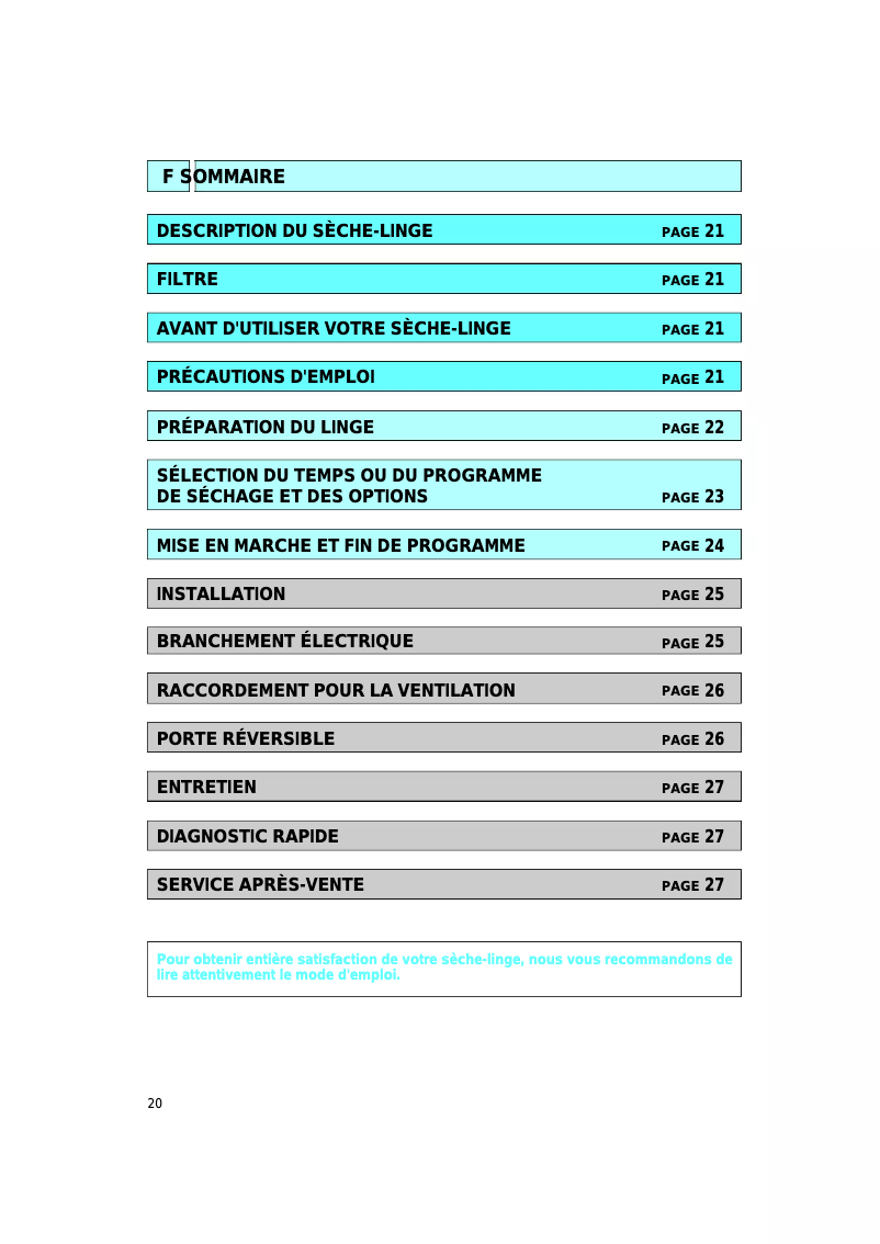 Page 1 of the manual User Manual Ignis AWL 230