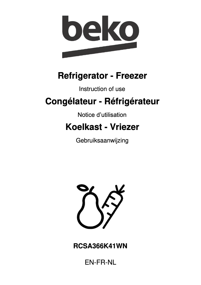 First page image of the manual for RCSA366K41WN