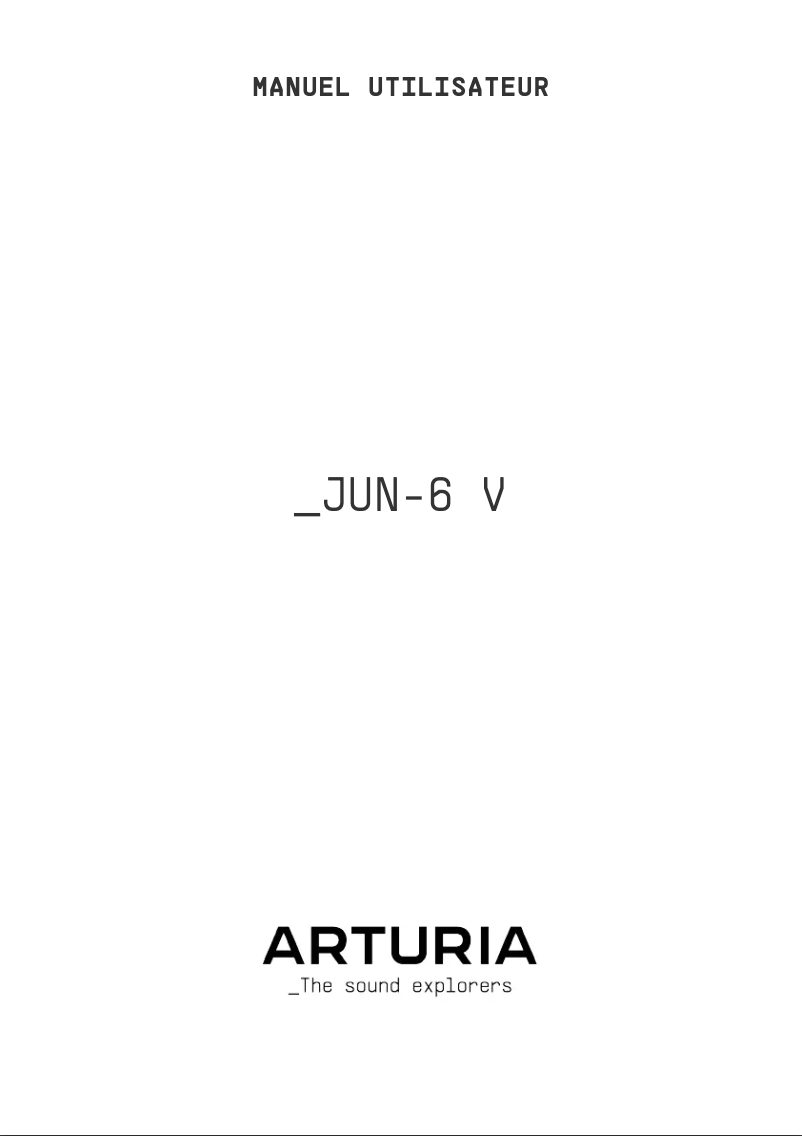 Page 1 of the manual User Manual Arturia JUN-6 V
