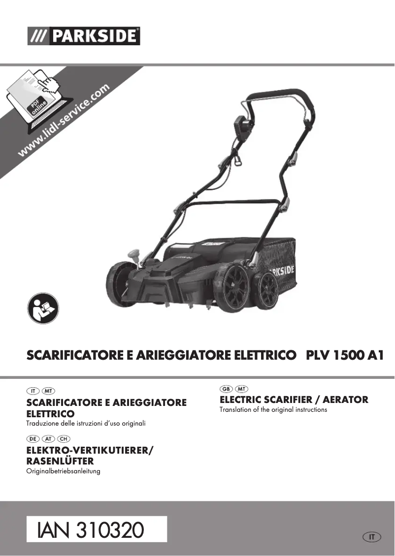 First page image of the manual for PLV 1500 A1