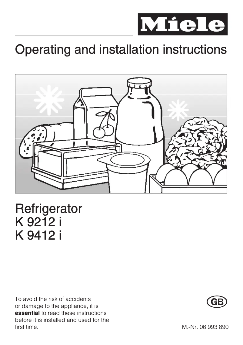 Page 1 of the manual User Manual Miele K 9212 i