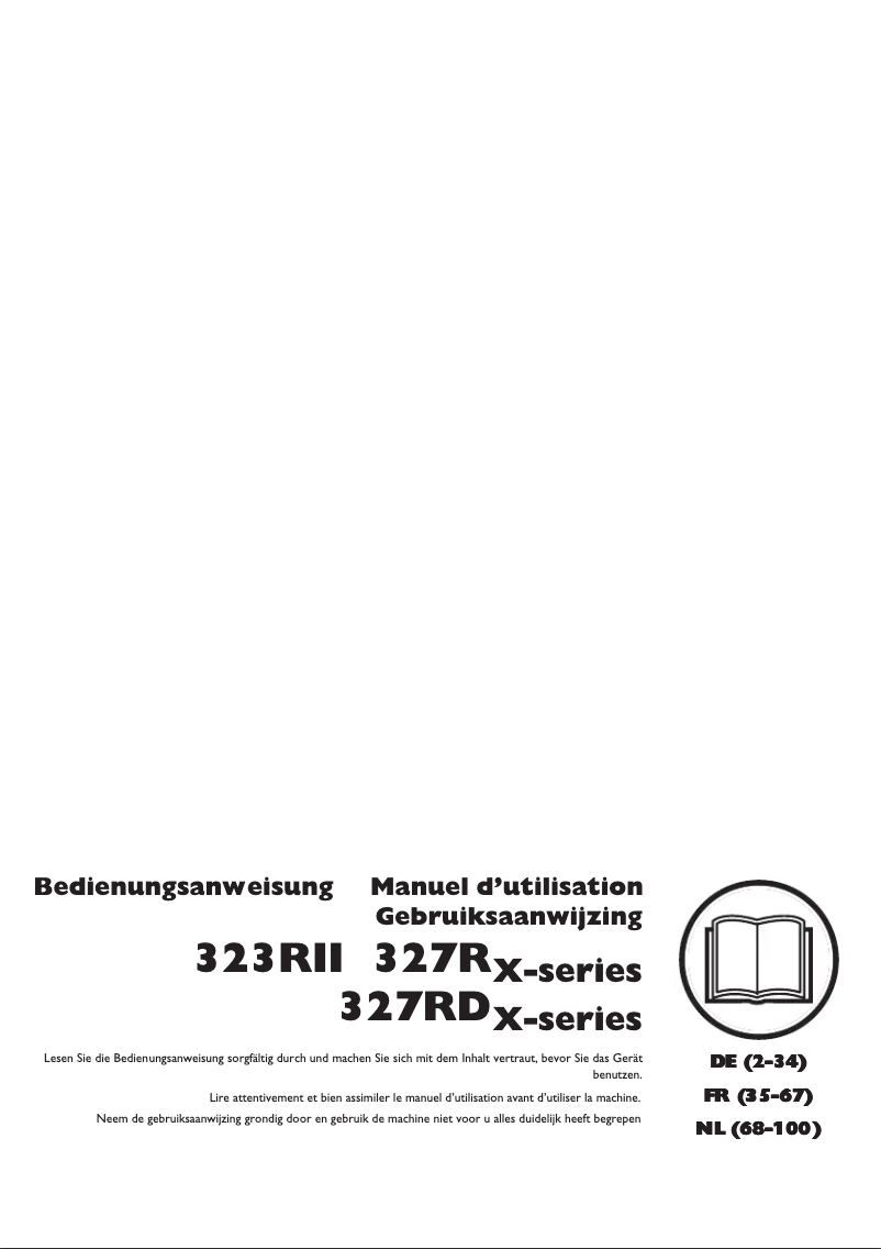 First page image of the manual for 327RDX