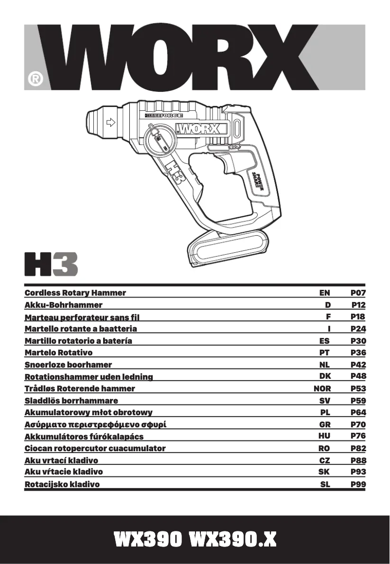 First page image of the manual for WX390.3