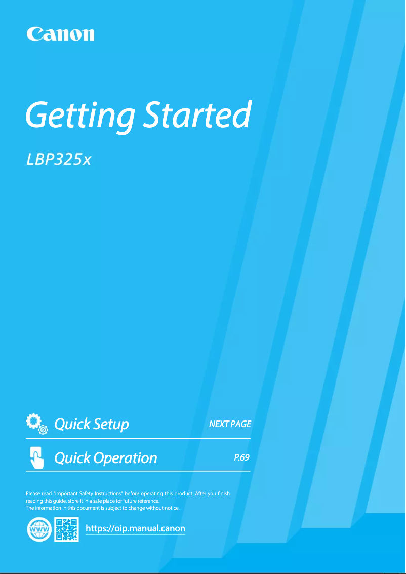 First page image of the manual for i-SENSYS LBP325x