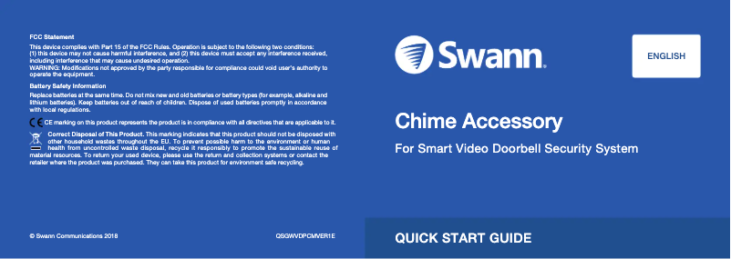 Page 1 of the manual User Manual Swann SWADS-WVDCM1