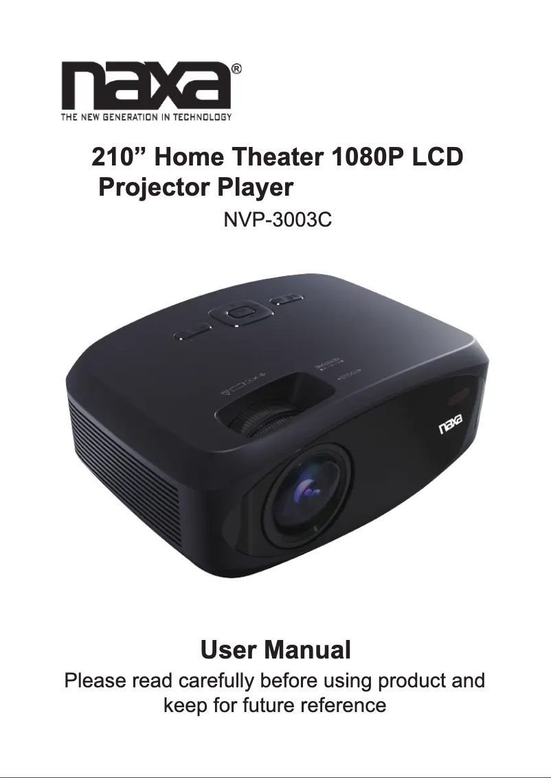 Page 1 de la notice Manuel utilisateur Naxa NVP-3003C