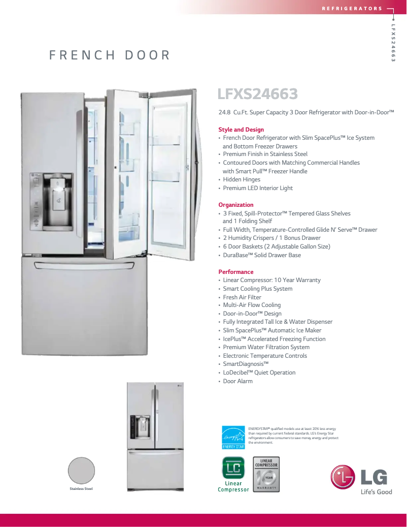 First page image of the manual for LFXS24663S