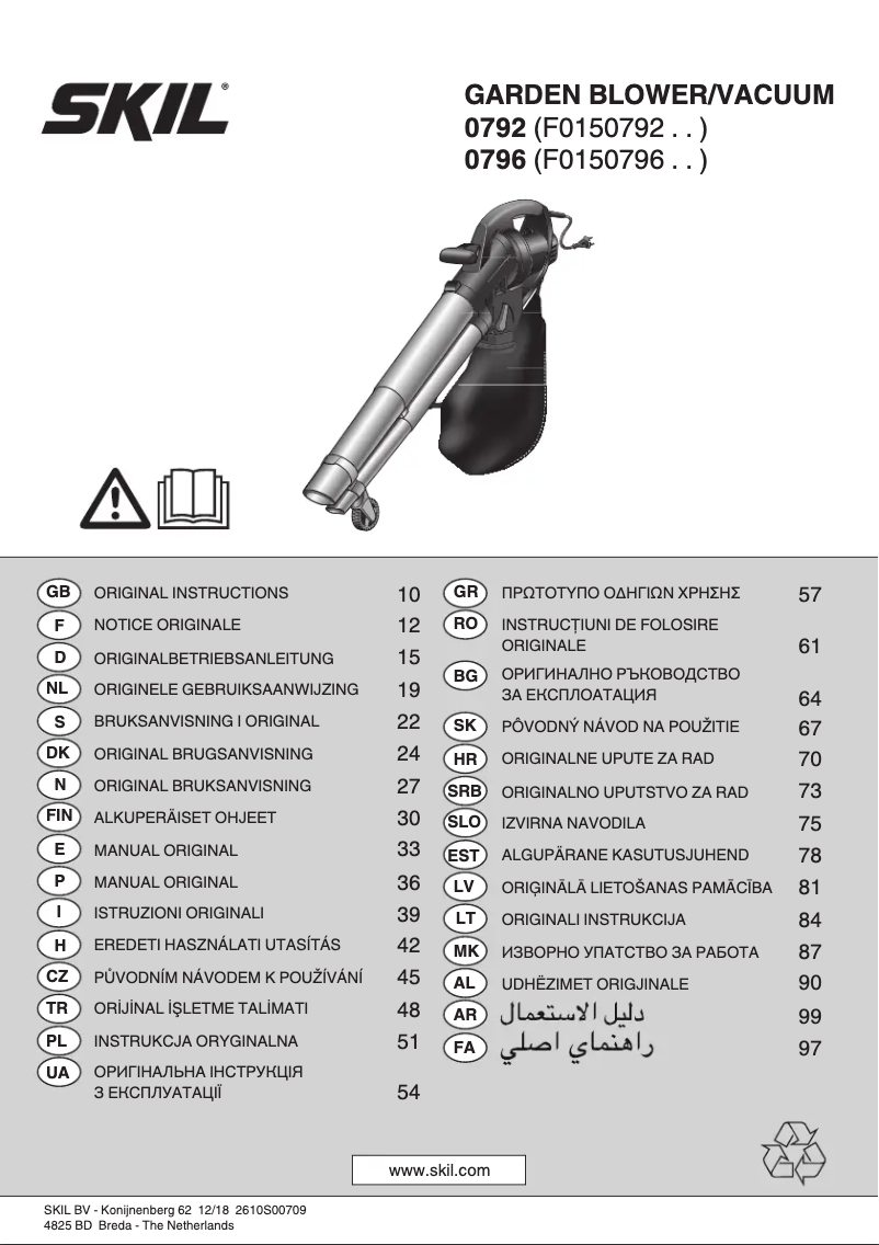 Page 1 de la notice Manuel utilisateur Skil 0792 AA
