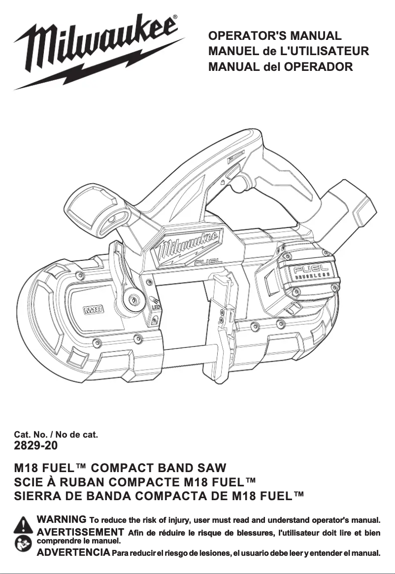 Page 1 of the manual User Manual Milwaukee M18 Fuel 2829-22