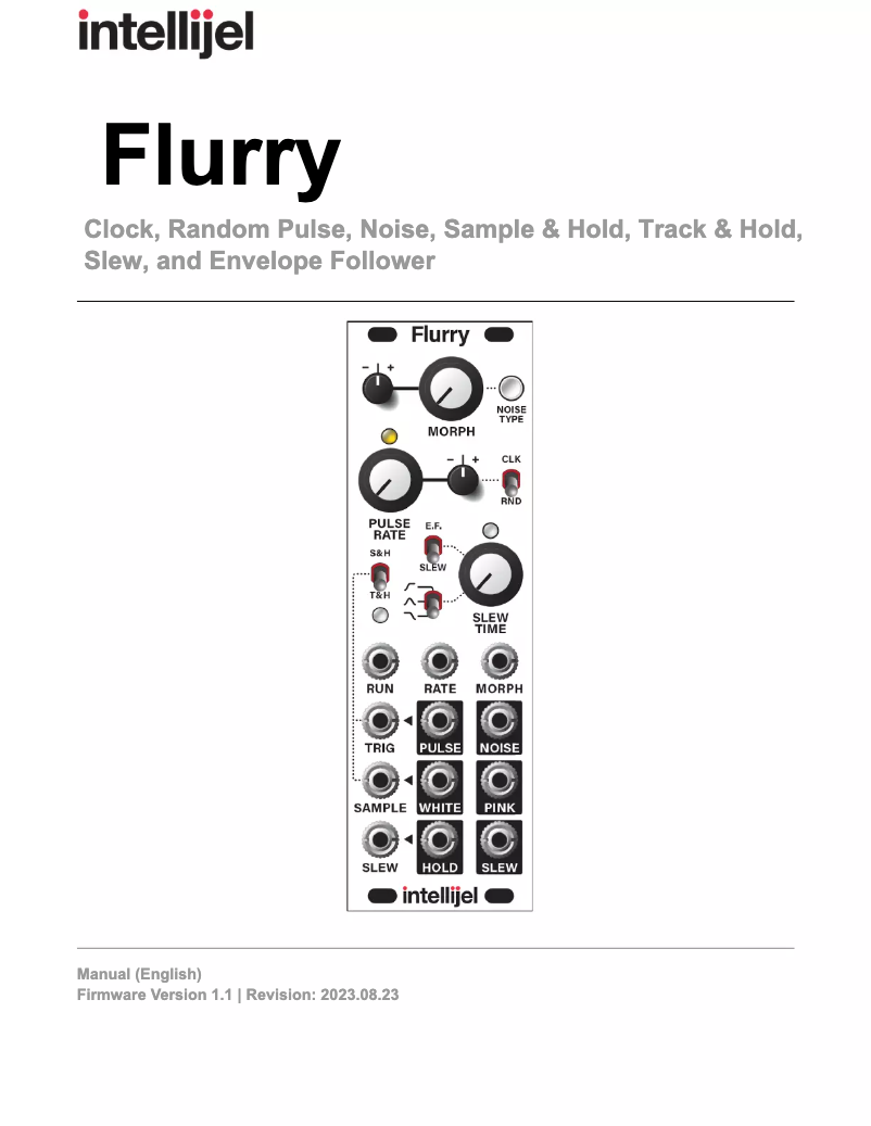First page image of the manual for Flurry