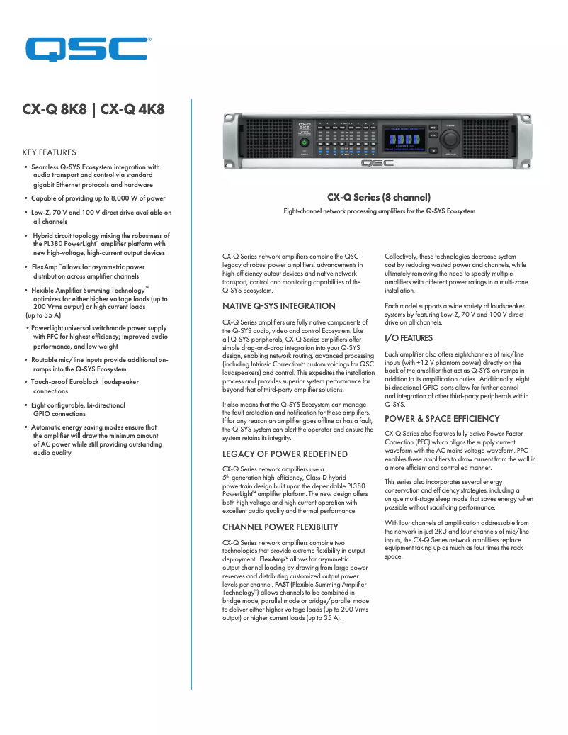 First page image of the manual for CX-Qn 4K8