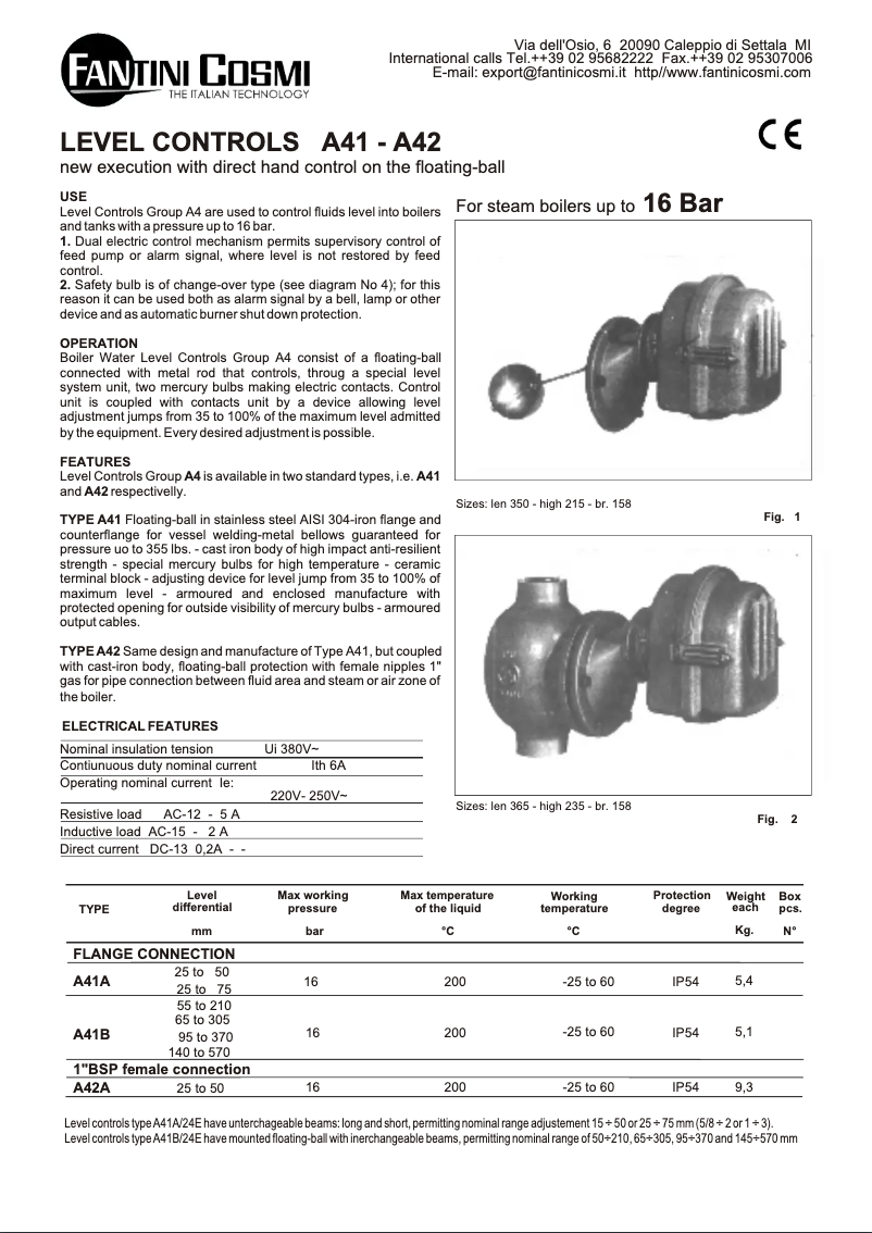 Page 1 of the manual User Manual Fantini Cosmi A41