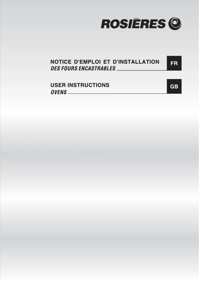 Page 1 of the manual User Manual Rosieres RFI 4353 IN SY