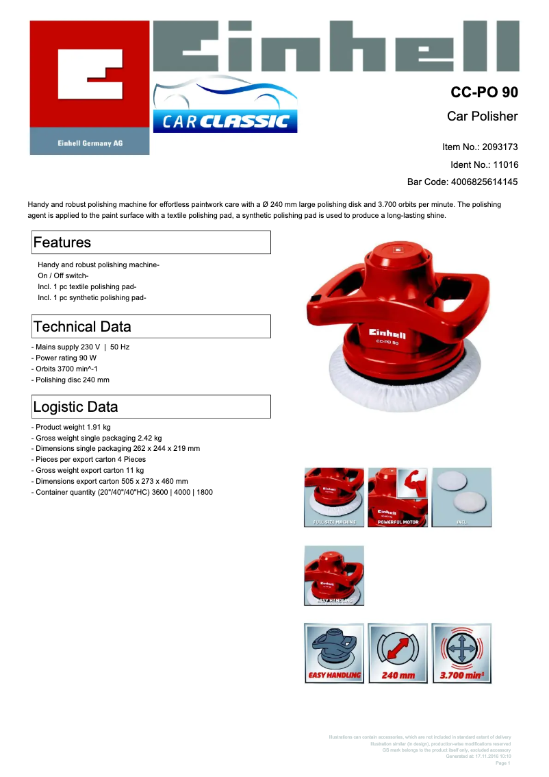 First page image of the manual for CC-PO 90