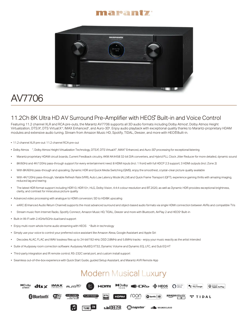 First page image of the manual for AV7706