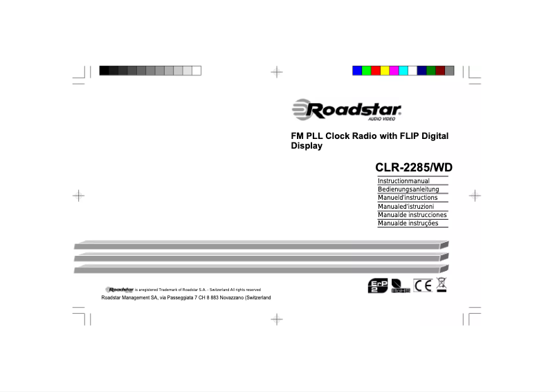 First page image of the manual for CLR-2285/WD