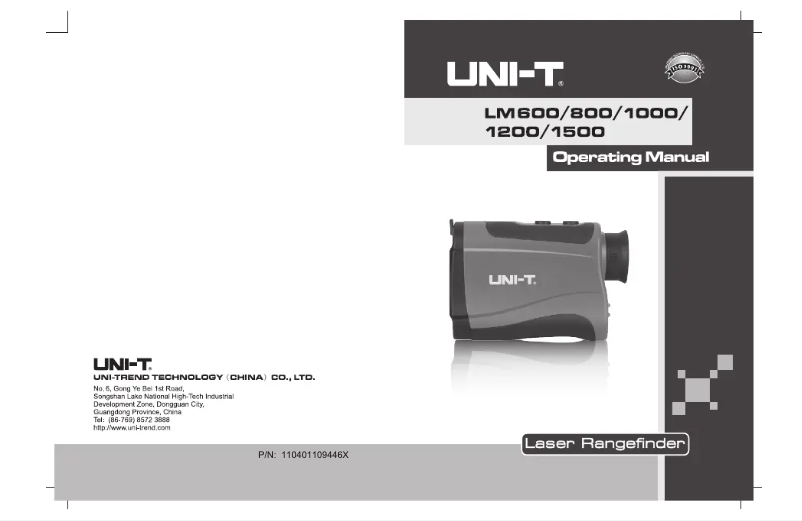 Page 1 of the manual User Manual Uni-T LM1500