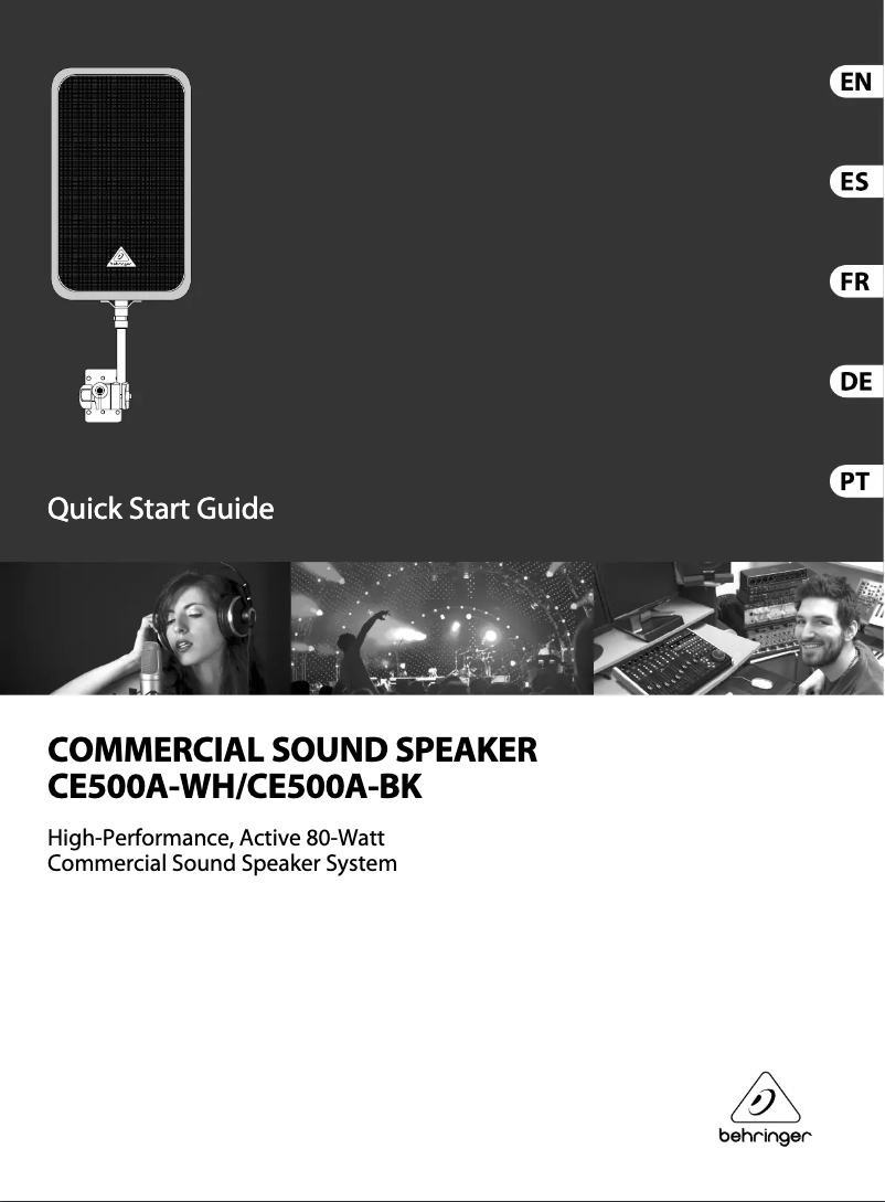 Page 1 of the manual User Manual Behringer CE500A-BK