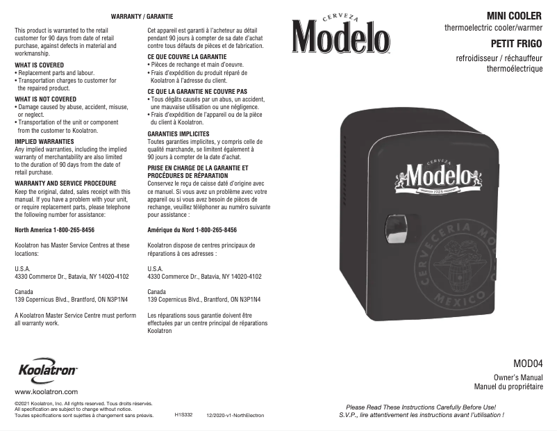 First page image of the manual for MOD04