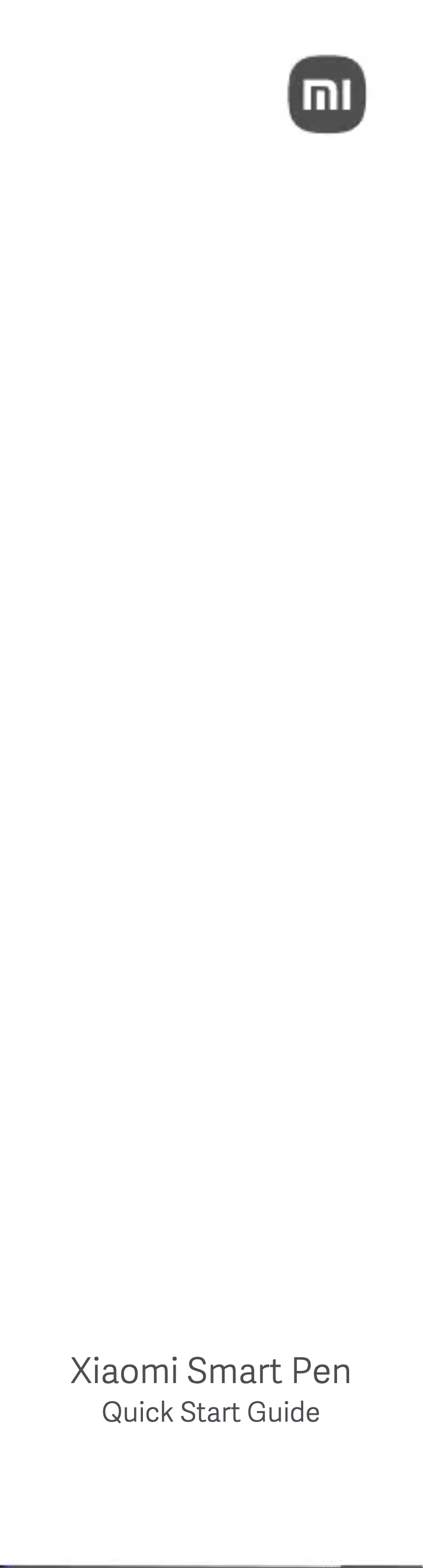 Page 1 of the manual User Manual Xiaomi Smart Pen