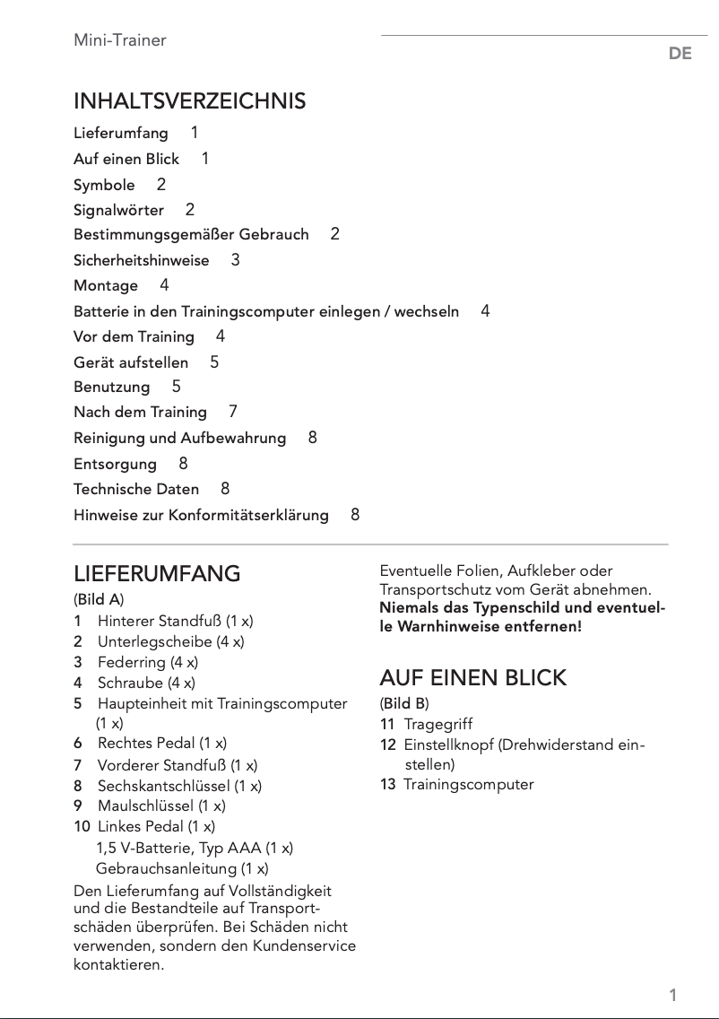 Page 1 of the manual User Manual VitalMaxx 05032
