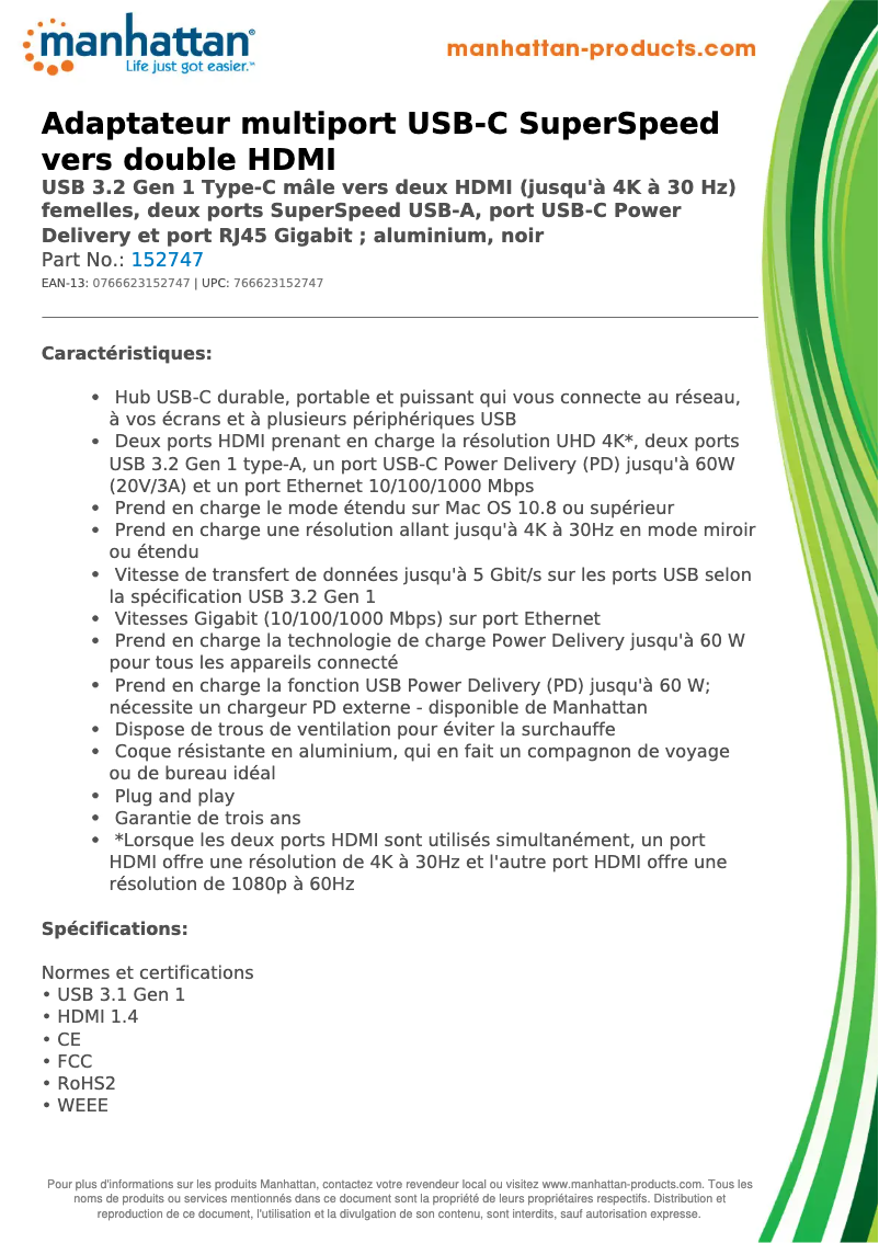 First page image of the manual for 152747