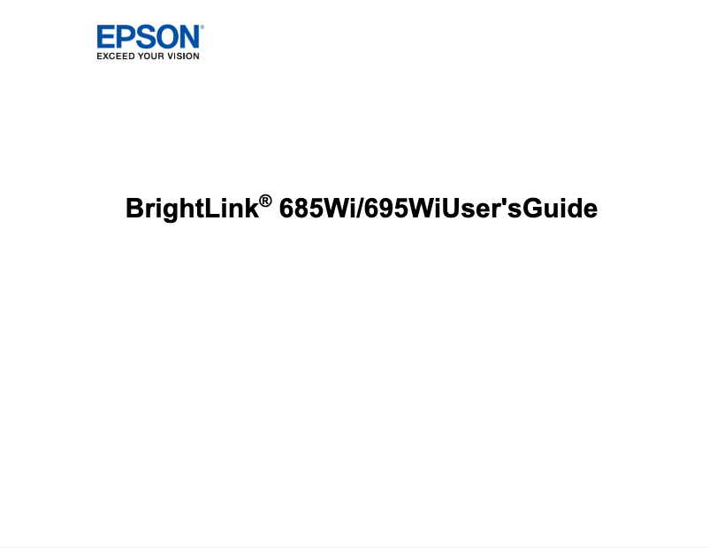 Page 1 de la notice Manuel utilisateur Epson BrightLink 685Wi