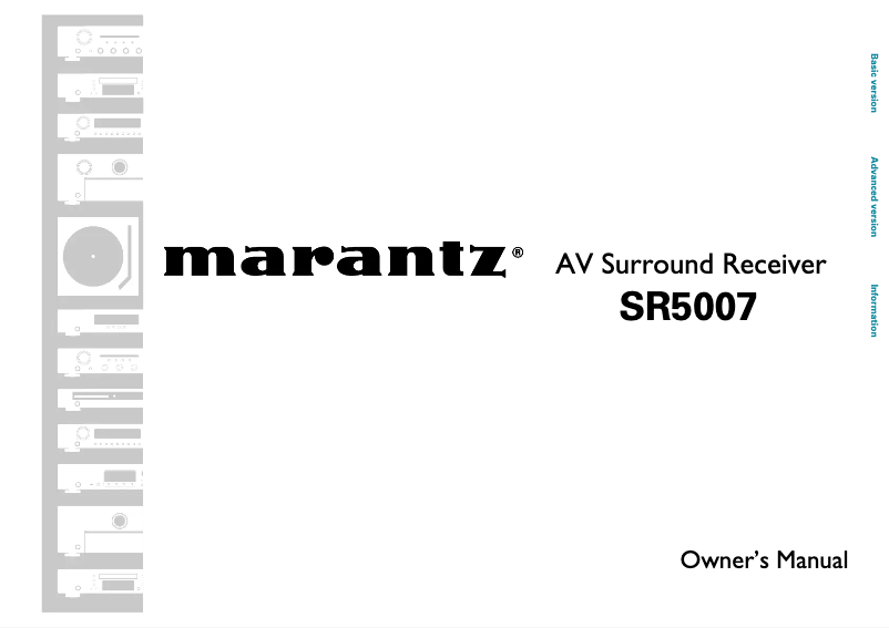 Page 1 of the manual User Manual Marantz SR5007