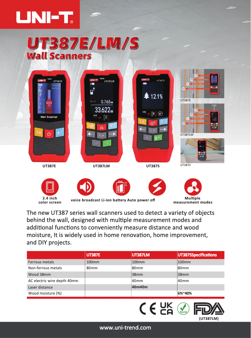 First page image of the manual for UT387S