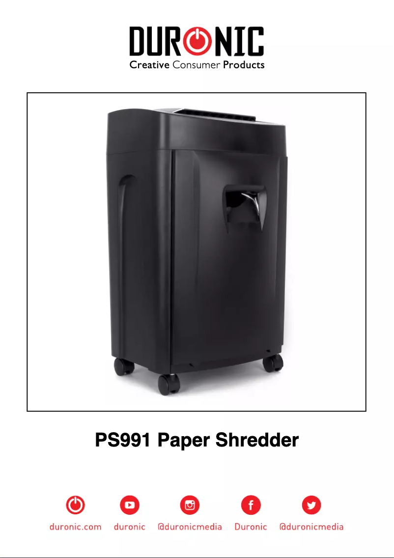 First page image of the manual for PS991