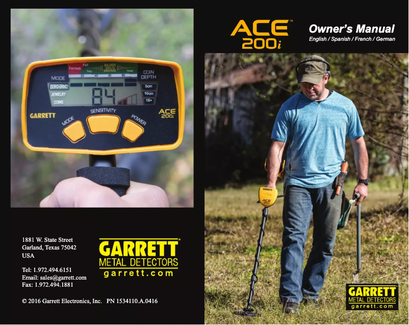 First page image of the manual for ACE 200i