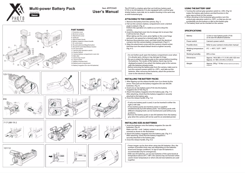 Page 1 de la notice Manuel utilisateur Xit XTCG6D