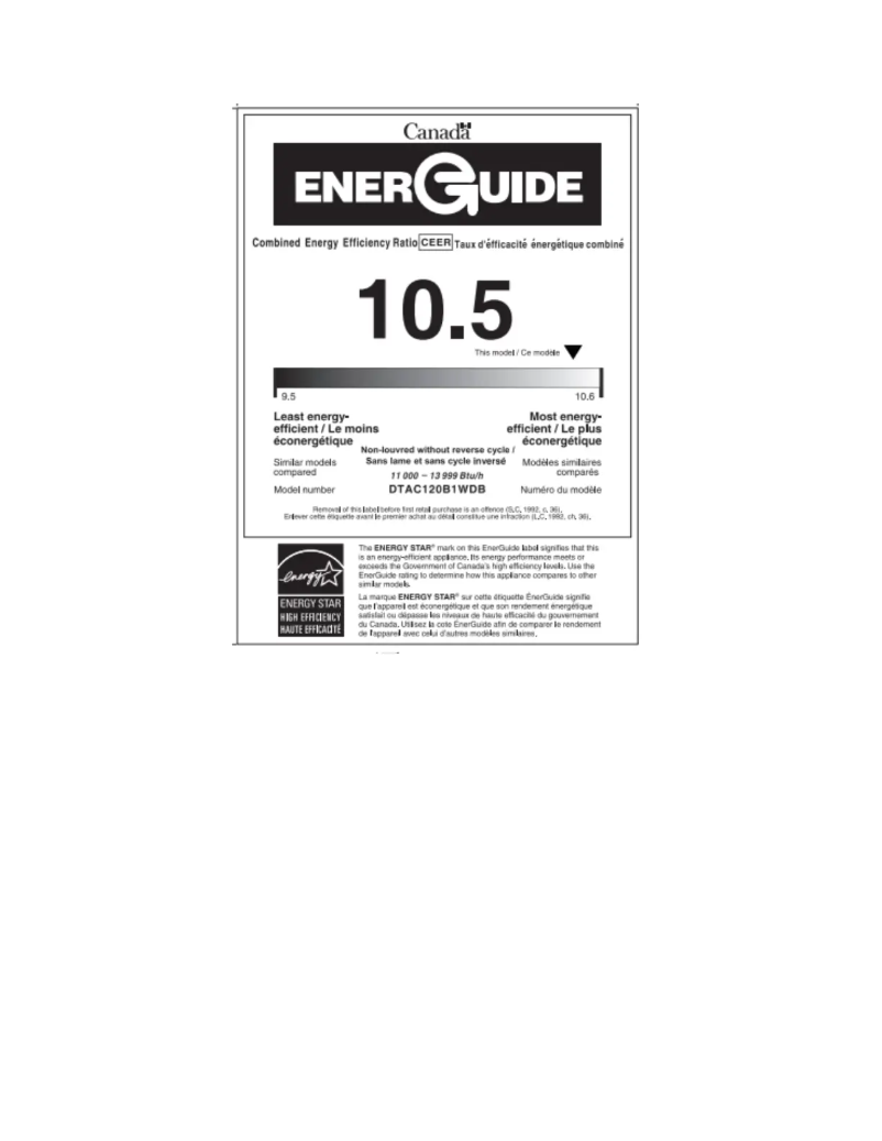 First page image of the manual for DTAC120B1WDB