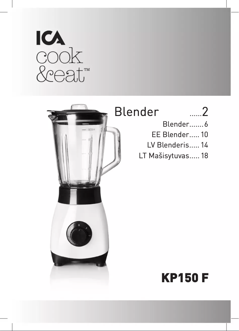 Page 1 of the manual User Manual ICA KP150 F