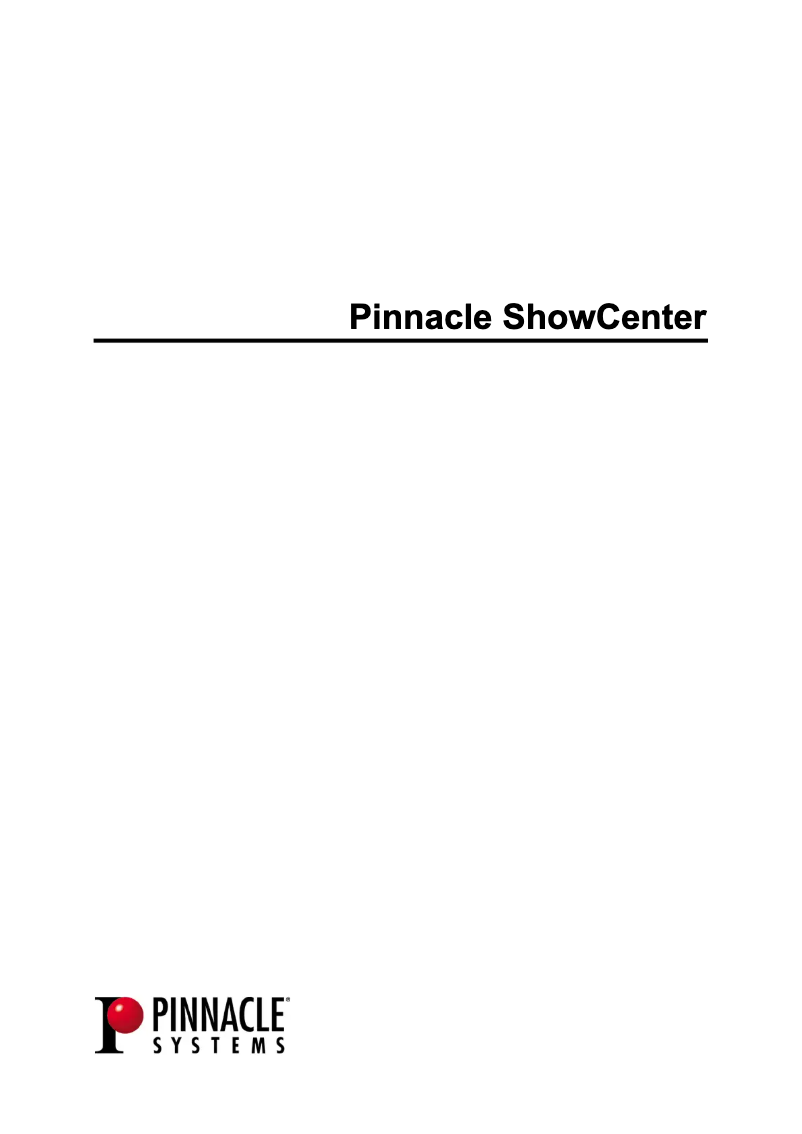 Page 1 of the manual User Manual Avid ShowCenter
