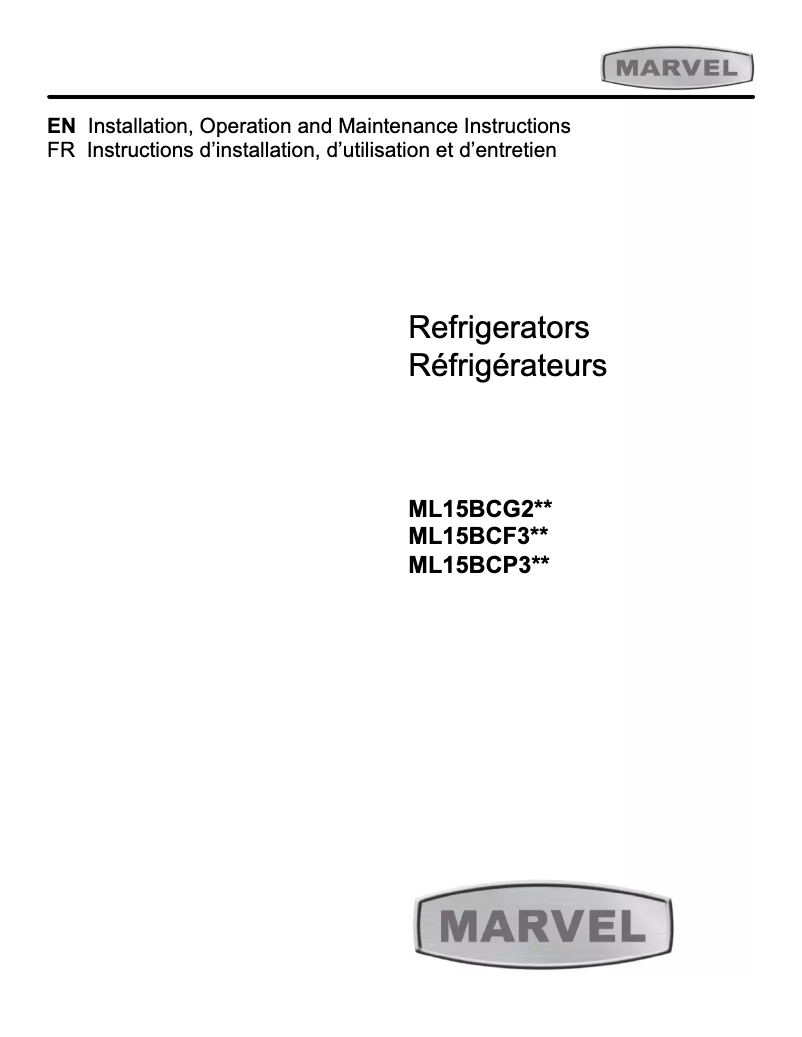 First page image of the manual for ML15BCF3LP