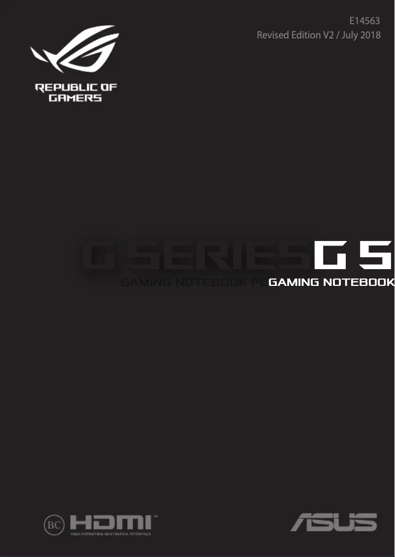 Page 1 of the manual User Manual Asus ROG Strix GL504GM
