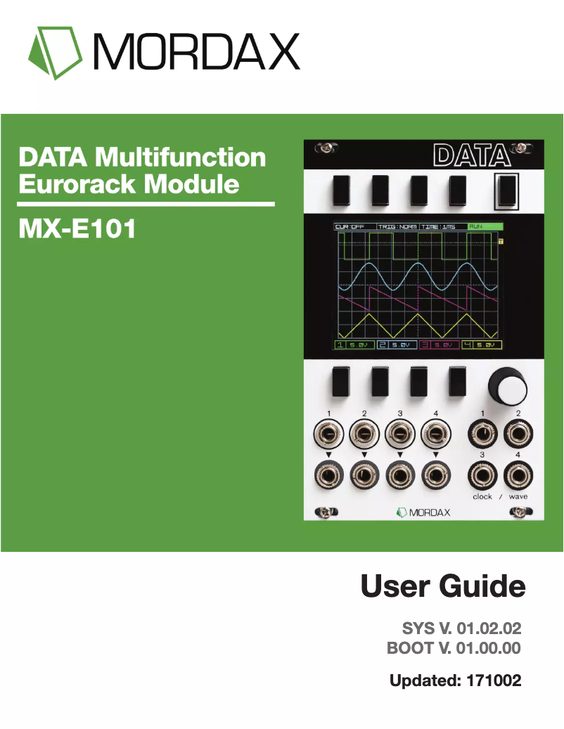 First page image of the manual for DATA MX-E101