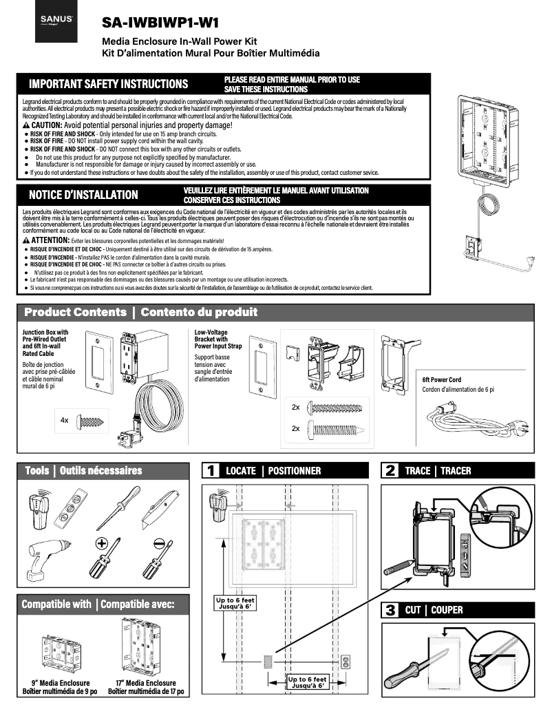 First page image of the manual for SA-IWBIWP1