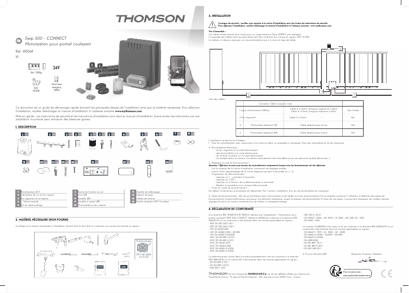 Page 1 of the manual Installation Guide Thomson 510064