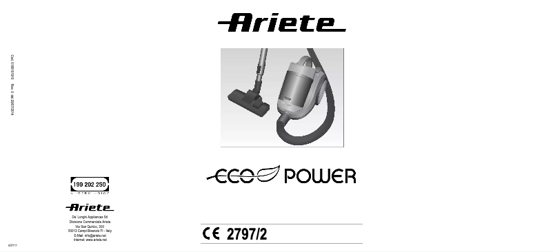 Page 1 of the manual User Manual Ariete Greenforce 2797