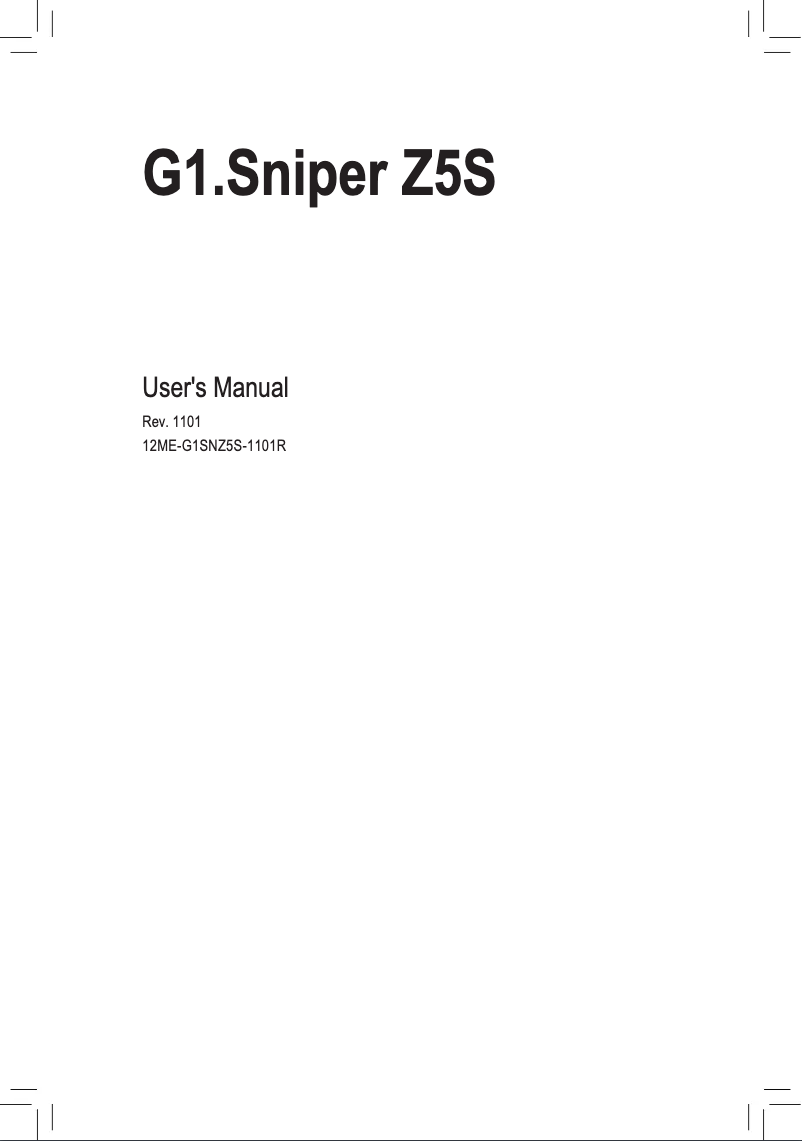 First page image of the manual for G1.Sniper Z5S